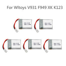 5pcs 3.7V 500mAh 902530 25C LiPo Battery For Wltoys V931 F949 XK K123 6Ch RC Helicopter 2024 - buy cheap