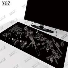 Большой моющийся коврик для мыши XGZ Gun, игровой коврик для клавиатуры и мыши, резиновый коврик для ноутбука с застежкой по краям, Настольный коврик для CSGO, DOTA 2024 - купить недорого