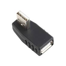 Alta qualidade 1 peça de ângulo reto 90 graus usb 2.0 a macho fêmea conector adaptador para laptop pc 2024 - compre barato