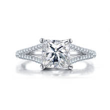 Lesf anel de noivado feminino jóias 925 prata esterlina 1.6 ct coxim corte 5a zircon feminino casamento dedo flor anéis 2024 - compre barato