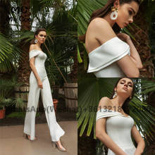 2021 Off the Shoulder Evening Dresses High Quality Satin Women Jumpsuits Prom Dress Long Robe Vestido Sereia Formal Party Gowns 2024 - buy cheap