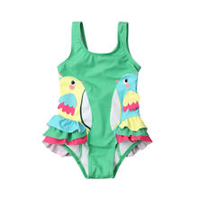 2020 Summer new Kid Baby Girls Cartoon Birds One-piece Sleeveless Romper Bikini Swimwear Swimsuit Bathing Suit 2024 - buy cheap