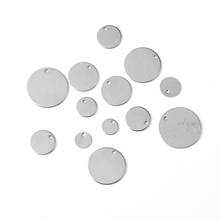 10-50pcs/lot Stainless Steel Charms Pendant Round One Hole Charms For Necklace DIY Jewelry Making Supplies Accessories Wholesale 2024 - buy cheap