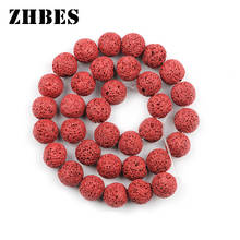 Natural Stone Red Color Lava Beads 4/6/8/10/12MM Red Volcanic Rock Spacer Round Loose Beads For Jewelry Making DIY Findings 2024 - buy cheap