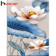 Huacan Diamond Painting Full Square Flower Decorations For Home Mosaic Lotus Embroidery Handmade Gift Wall Stickers 2024 - buy cheap