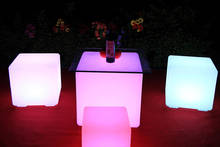 Taburete luminoso de luz decorativa, cubo LED recargable, inalámbrico, de 7 colores con Control remoto, 35x35x35cm, 15% 2024 - compra barato
