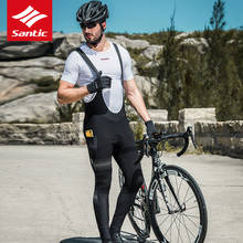 Santic-Pantalones con almohadilla de Gel para ciclismo, ropa interior deportiva para bicicleta de montaña, para Otoño e Invierno 2024 - compra barato