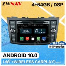 Reproductor Multimedia de DVD para coche, Radio estéreo con navegación GPS, WiFi, Carplay, Android 10,0, para Suzuki Swift 2011 2012 2024 - compra barato