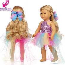 18 inch american og girl doll sequin rainbow tail dress Baby doll fur coat for 18 inch doll boy clothes 2024 - buy cheap