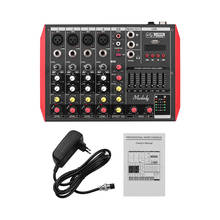 Muslady D6 Portable 6-Channel Mixing Console Mixer 7-band EQ Built-in 48V Phantom Power Supports BT Connection USB MP3 Player 2024 - buy cheap
