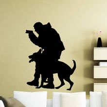 Policeman Dog Wall Decal Police Officer Car Art Door Window Vinyl Stickers Animals Interior Design Decor for Living Room Q552 2024 - buy cheap