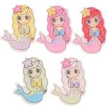 Acessórios de cabelo de desenho animado da sereia, 40 peças, kawaii 0.8 polegadas suprimentos para cabelo, arco, central de cabelo, enfeites de anel, diy 2024 - compre barato