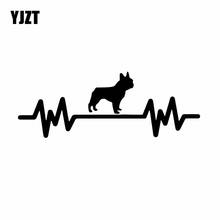 YJZT-pegatina de vinilo para coche, calcomanía de decoración de la raza de perro, color negro/plata, 17,2x6,3 cm, latido del corazón, línea de C24-1543 2024 - compra barato