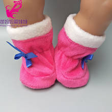 Zapatos para muñecas bebés de 18 pulgadas y 43cm, botas de invierno con piel, accesorios para niños, regalos de Navidad para niña 2024 - compra barato