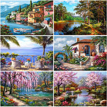 5D Diamond Embroidery Sale Scenery House Diamond Painting Full Square Round Tree Landscape Mosaic Rhinestones Pictures Wall Art 2024 - buy cheap