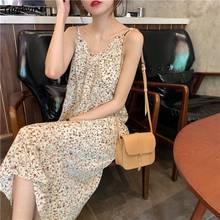 Sleeveless Dress Women Floral Pattern Spring All-match Loose Dresses Womens Casual Chic Trendy Ins Streetwear Clothing Ulzzang 2024 - buy cheap
