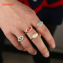 Anillo Punk de Anel para mujer, Anillos blancos, rojos, azules, esmalte turco, mal de ojo, joyería Bff, mejores amigos, diseñador de moda 2024 - compra barato