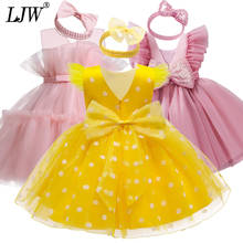 Petal Toddler Baby Girl Infant Princess Lace Tutu Dress Baby Girl Wedding Dress Kids Party Vestidos for Baby 1 Years birthday 2024 - купить недорого