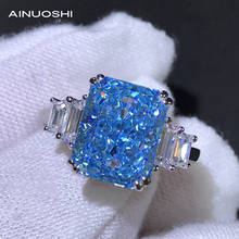 AINUOSHI-anillo de compromiso de 5 piedras para mujer, de Plata de Ley 925, de lujo, corte radiante, diamante simulado, regalo de Año Nuevo 2024 - compra barato