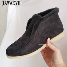 2020 Winter Women Wool Snow Boots High Quality Suede Flat Ankle Boots Comfort Slip-on Casual Shoes Luxury Brand Warm Botas Mujer 2024 - buy cheap