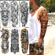 Long Size Maori Lion King Temporary Tattoo Sticker Realistic Full Arm Gods Warrior Fake Tattoos For Men Women Body Art Tatoo DIY 2024 - buy cheap