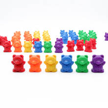 Oso De contar Montessori para niños pequeños, juguete educativo de arcoíris a juego, clasificación de Color, materiales de aprendizaje, 60 uds. 2024 - compra barato