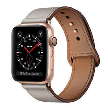 Correa de cuero genuino para Apple Watch, 42mm, 44mm, accesorios de reloj, correa de cuero para pulsera iWatch 2024 - compra barato