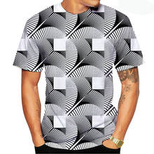 Camiseta con estampado hipnótica 3D para hombre y mujer, camisa de manga corta divertida, blanco y negro Vertigo, 2020 2024 - compra barato