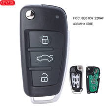 KEYECU Folding Remote Key Fob 3 Button 433MHz 8E Chip for Audi Q7 - FCCID: 8E0 837 220AF 8E0837220AF 2024 - buy cheap