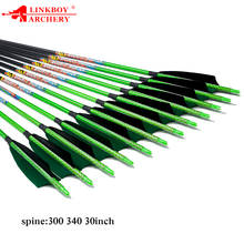 12pcs Linkboy Archery Carbon Arrows Spine 300 340 Arrow Vane Target Point 75gr for Compound Traditional Bow Hunting Shooting 2024 - buy cheap