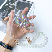 Transparent Phone Case With Chain For Samsung Note 20 Ultra S10 S20 Plus A50 A71 A51 A70 case Luxury Diamond Rhinestone Cover 2024 - buy cheap