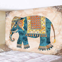 Tapiz Datura de elefante indio para colgar en la pared, decoración abstracta de estilo bohemio Hippie para el hogar, cojín para sofá 2024 - compra barato