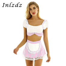 Womens School Girls Uniform Suit Sex Cosplay Custome Lovely Scotland Outfit Crop Top with Mini Skirt Sexy Roleplay Games Clothes 2024 - buy cheap