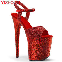 Summer 20 cm sexy shiny waterproof platform stiletto heels /8 "high heel pole dancing use, model stage banquet sandals 2024 - buy cheap