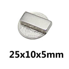 5/10/20/30/50/100pcs 25x10x5mm Strong Neodymium Magnet Thickness 5mm Block Permanent Magnets N35 NdFeB Powerful Magnetic 25*10*5 2024 - buy cheap