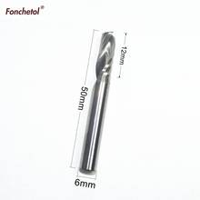 6mm*12mm,1pcs,Free shipping 1 Flute End Mill,CNC machine milling Cutter,Solid carbide woodworking tool,PVC,MDF,Acrylic,wood 2024 - buy cheap