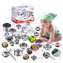 Stainless Steel Kids House Kitchen Toys Cooking Cookware Pots Pans Pretend Play Playset Utensils 77HD 2024 - buy cheap