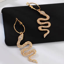 Gold Color Metal Crystal Snake Drop Earrings 2020 New Fashion Hyperbole Statement Alloy Animal Earring Women Party Jewelry 2024 - buy cheap