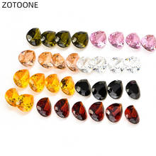 ZOTOONE 50Pcs/lots 7x10MM Rhinestone Multicolor Zircon Shape Water Drop Crystal Glue on Beads Wedding Dress Diy Teardrop Stone D 2024 - buy cheap
