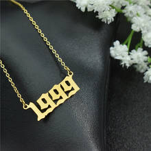 Wedding Date Necklace Anniversary Jewelry 1995 1996 1997 1998 1999 Custom Birth Year Necklaces Number Charms BFF 2024 - buy cheap