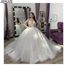 JIERUIZE Ball Gown Wedding Dresses Sweetheart Long Sleeves Appliques Lace UP Back Princess Bridal Dresses Church robe de mariee 2024 - buy cheap