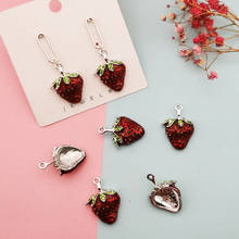 10pcs Drop Oil Strawberry Alloy Pendants Charms DIY Jewelry Bracelet Earrings Making Finding Rhinestone Fruit Enamel Charm FX403 2024 - buy cheap