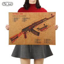 TIE LER винтажный улучшенный дизайн, постер из крафтовой бумаги, настенный декоративный стикер на стену 2024 - купить недорого