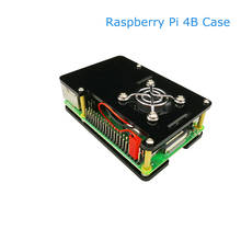 Carcaça e caixa de plástico para raspberry pi 4, invólucro para raspberry pi 4 modelo b, com ventilador e refrigerador 2024 - compre barato