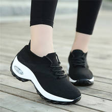 Casual Shoes Women Lace-Up Sock Shoes Comfortable Platform Sneakers 2021 Ladies Chunky Lightweight White Shoes For Calzado Mujer 2024 - buy cheap