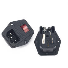 Interruptor de alimentação iec 320 c14, plugue conector, entrada e soquetes de energia 10a 250v