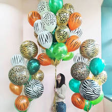 Estampa de tigre de vaca com animais, balão em látex com estampa de leopardo, tema da selva, decoração de aniversário, casamento, festa de verão, artigos de chá de bebê 2024 - compre barato