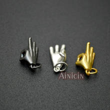 20 Uds. De accesorios para fabricación de pulseras para mujer, pequeños gestos, dijes en forma de mano, bricolaje, novedad 2024 - compra barato