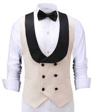 Chaleco de traje para hombre, cuello en U, de algodón con doble botonadura, ajustado, para negocios, Beckham, para boda, tamaño personalizado 2024 - compra barato