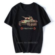 Moda guerra mundial 2 tanque alemão pantera presente t camisa masculina algodão o-pescoço camiseta hip hop camisetas topos harajuku 2024 - compre barato
